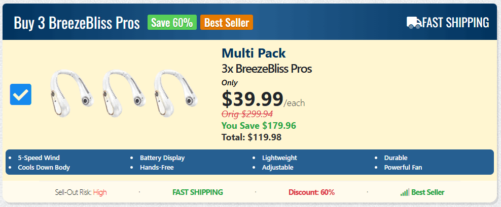 Breeze Bliss Pro offer price 
